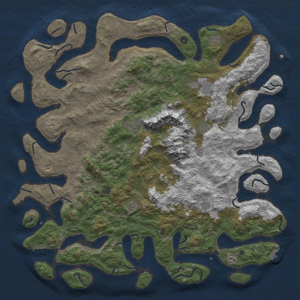 Rust Map: Procedural Map, Size: 6000, Seed: 49770424, 19 Monuments