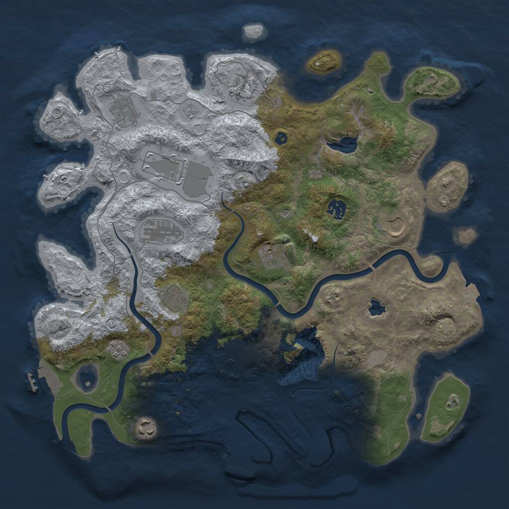Rust Map: Procedural Map, Size: 4000, Seed: 510309, 17 Monuments