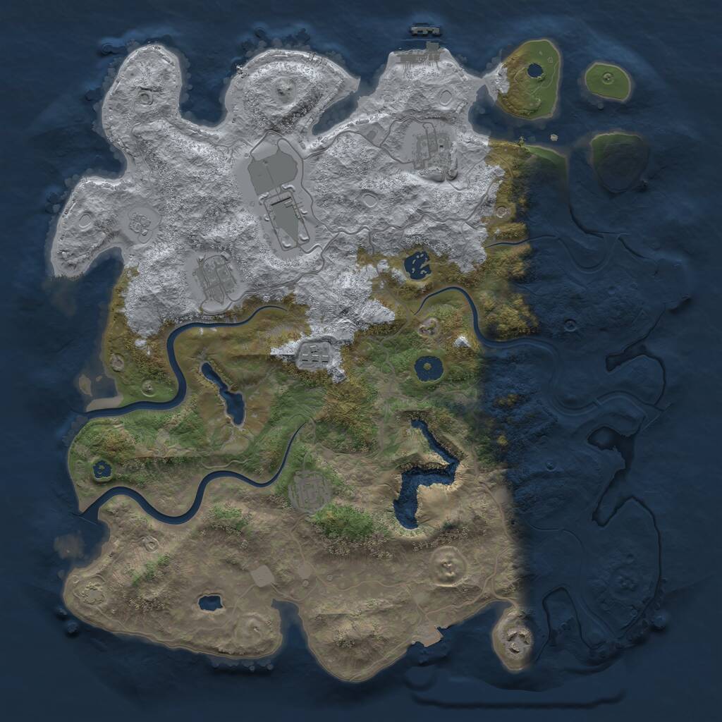 Rust Map: Procedural Map, Size: 4000, Seed: 698920, 13 Monuments