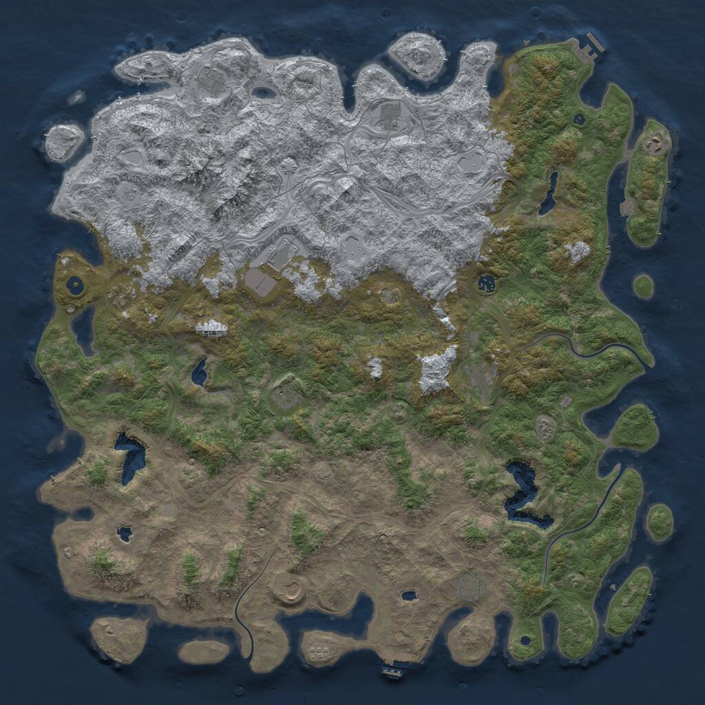 Rust Map: Procedural Map, Size: 6000, Seed: 15, 17 Monuments