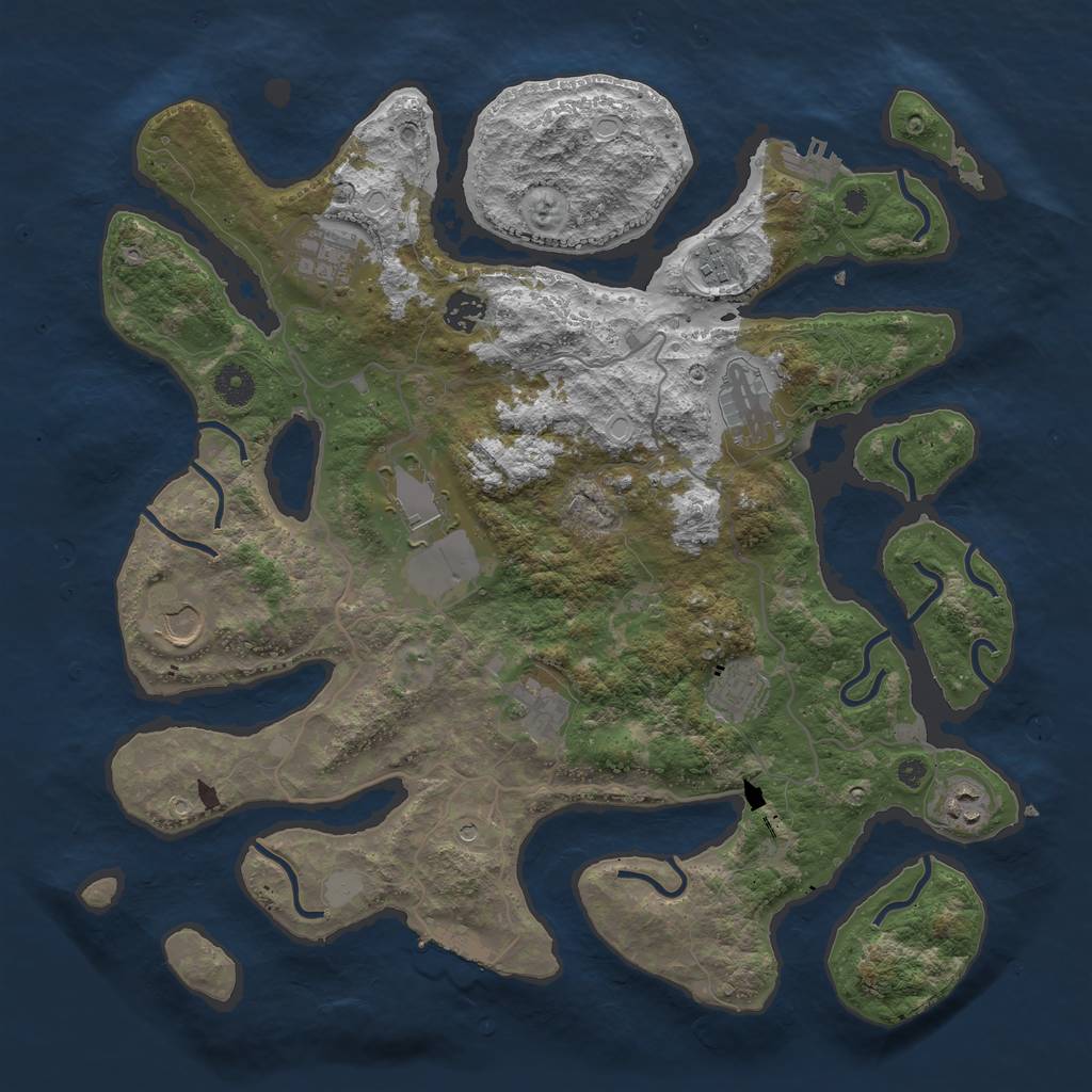 Rust Map: Procedural Map, Size: 4000, Seed: 682685, 17 Monuments