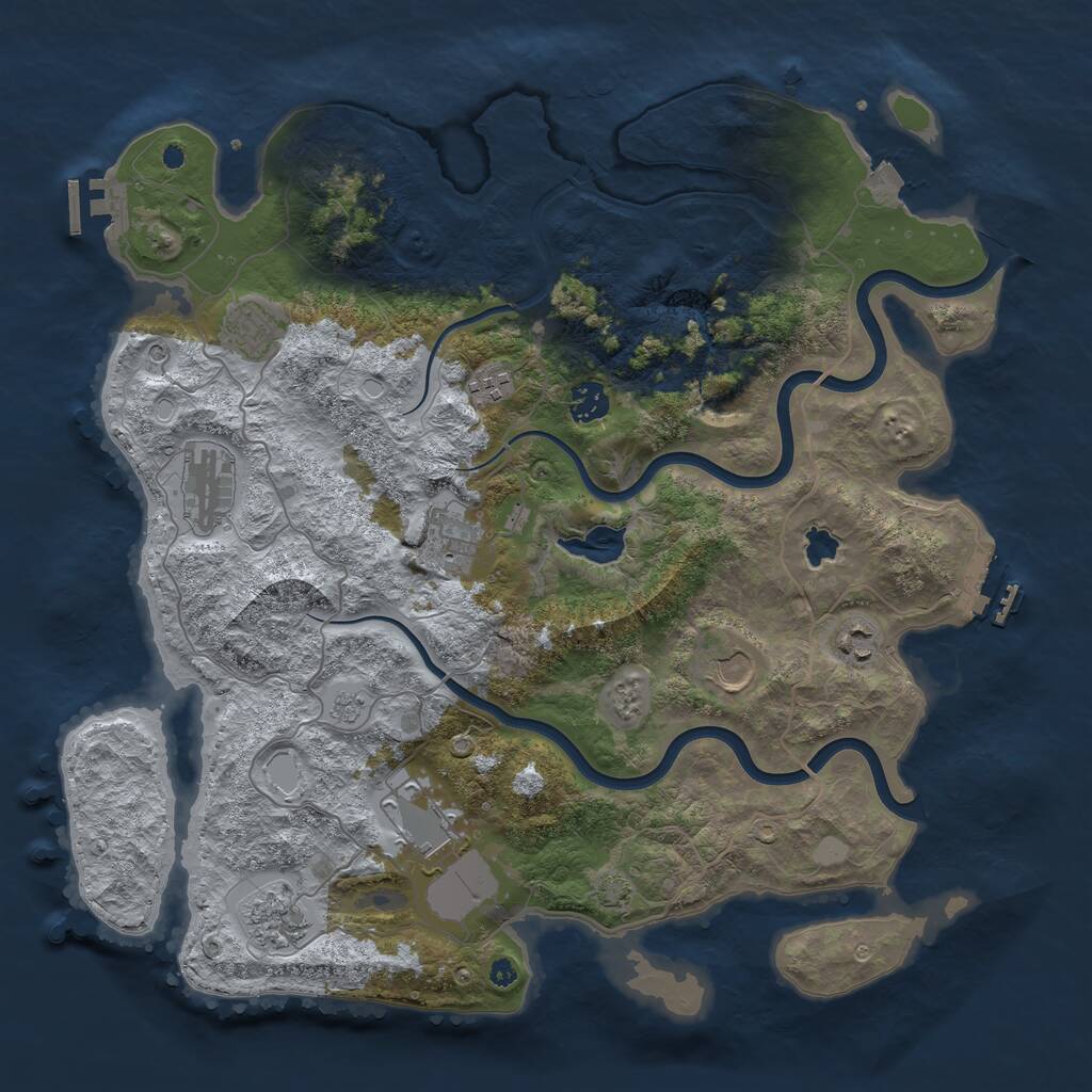 Rust Map: Procedural Map, Size: 4000, Seed: 737769, 15 Monuments