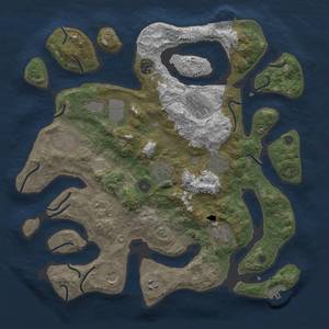 Thumbnail Rust Map: Procedural Map, Size: 3950, Seed: 1760809004, 19 Monuments