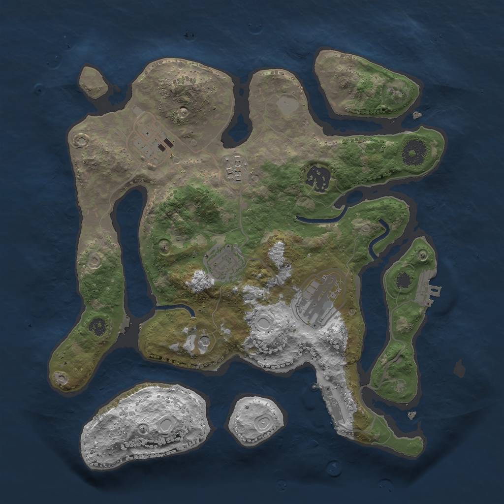 Rust Map: Procedural Map, Size: 3000, Seed: 1444805780, 13 Monuments