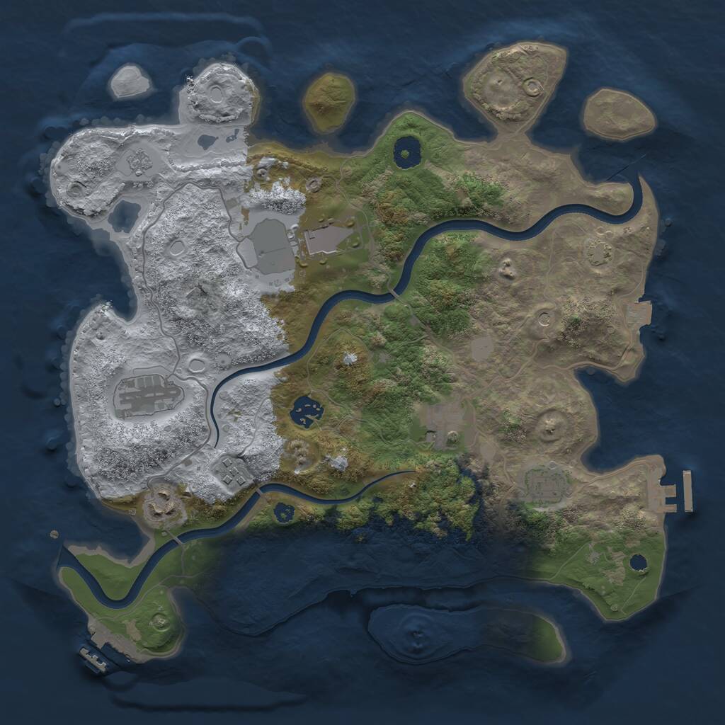 Rust Map: Procedural Map, Size: 3550, Seed: 161300, 13 Monuments