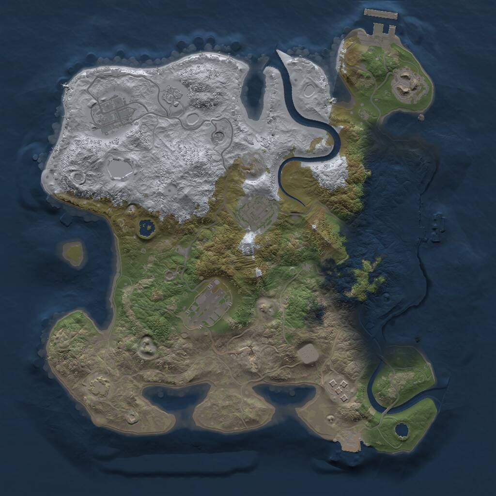 Rust Map: Procedural Map, Size: 3000, Seed: 1533410117, 11 Monuments