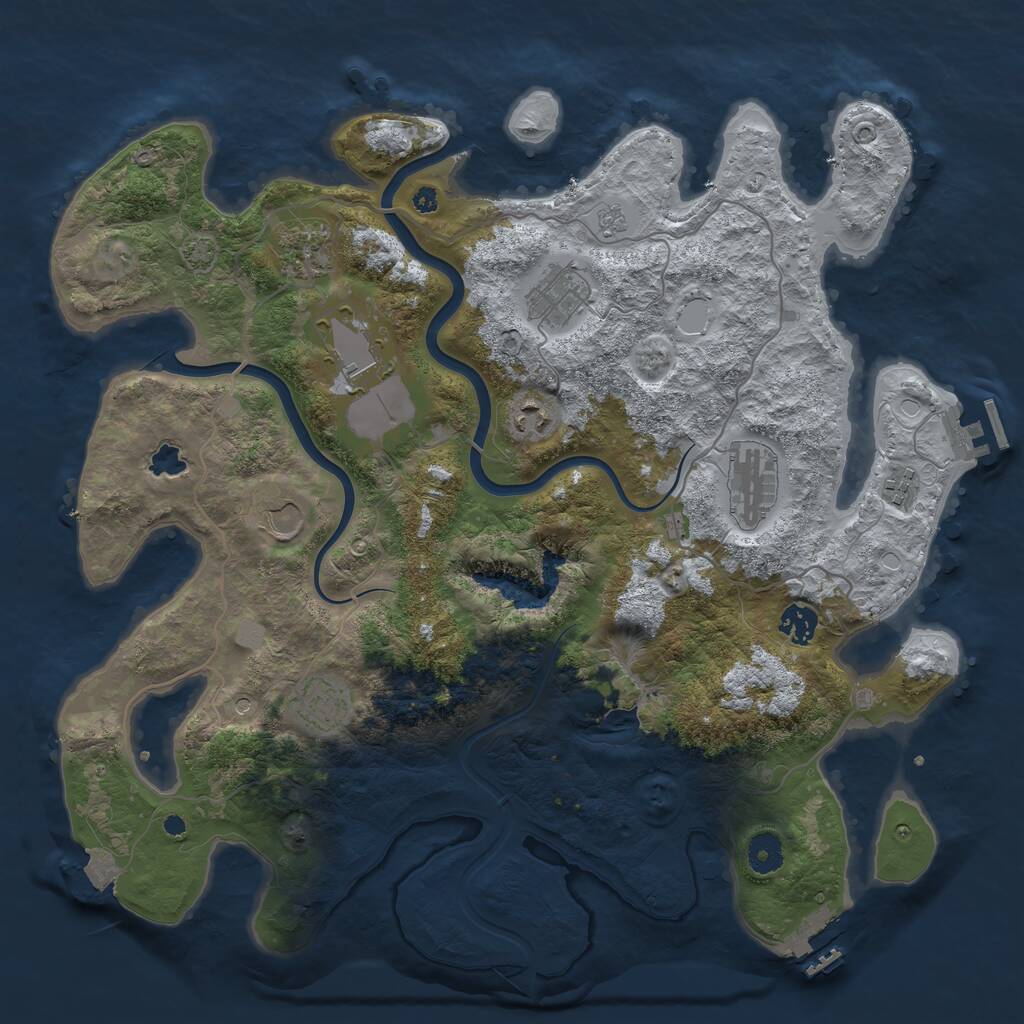 Rust Map: Procedural Map, Size: 4000, Seed: 849550, 15 Monuments