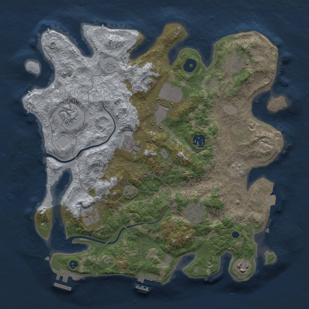 Rust Map: Procedural Map, Size: 3550, Seed: 918226, 15 Monuments