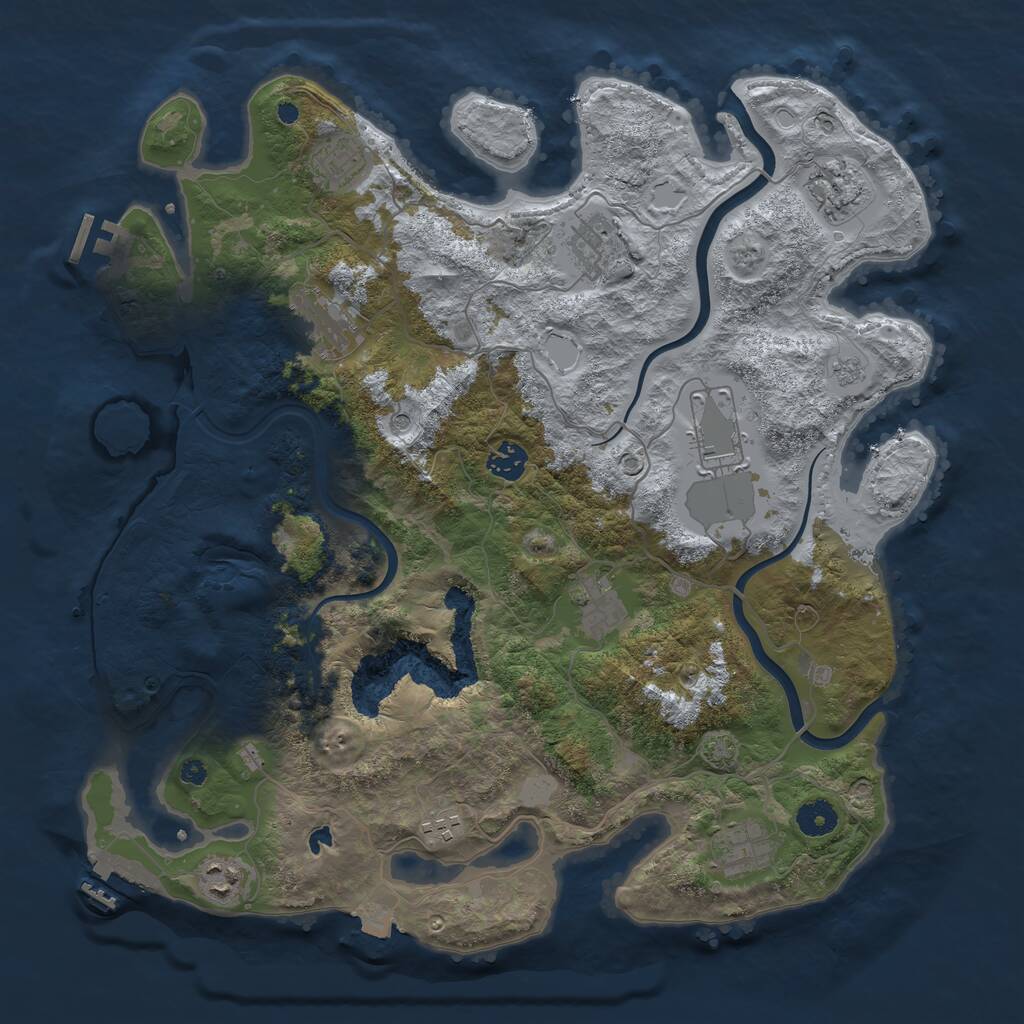 Rust Map: Procedural Map, Size: 4000, Seed: 790981304, 16 Monuments