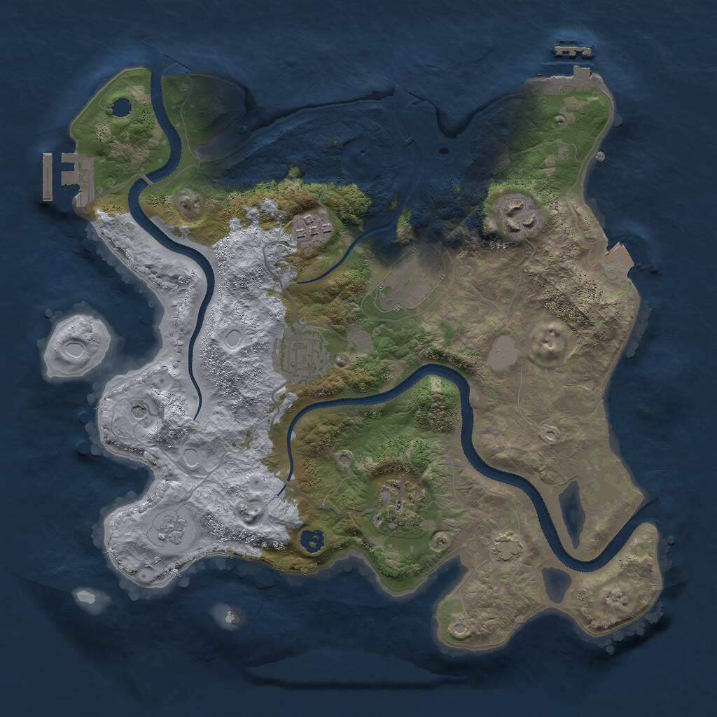 Rust Map: Procedural Map, Size: 3000, Seed: 595010, 11 Monuments
