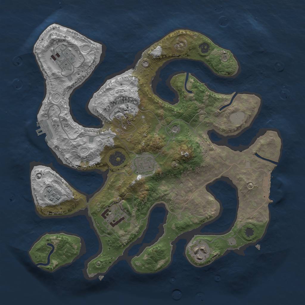 Rust Map: Procedural Map, Size: 3000, Seed: 931847, 14 Monuments