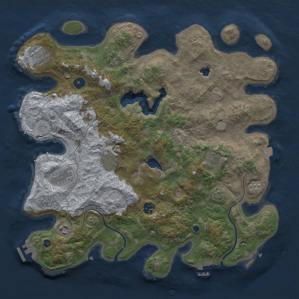 Rust Map: Procedural Map, Size: 4000, Seed: 1234722585, 14 Monuments