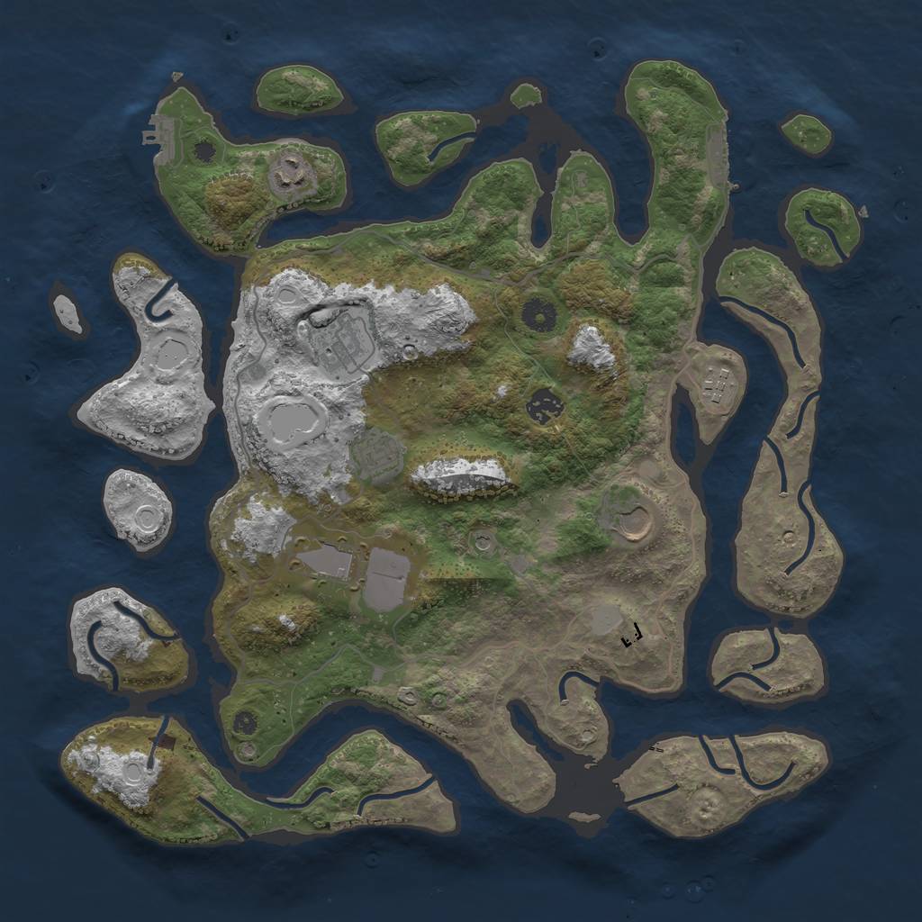 Rust Map: Procedural Map, Size: 4000, Seed: 198, 15 Monuments