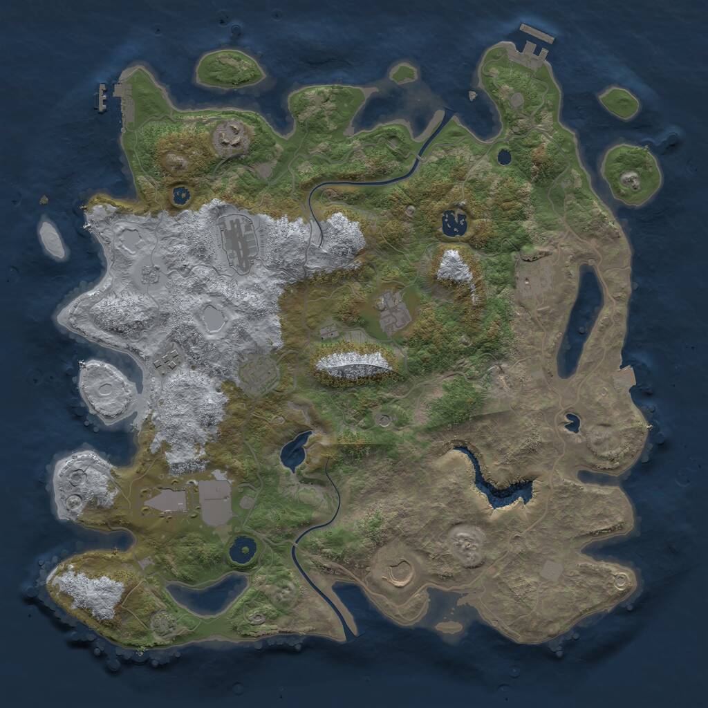 Rust Map: Procedural Map, Size: 4000, Seed: 198, 15 Monuments