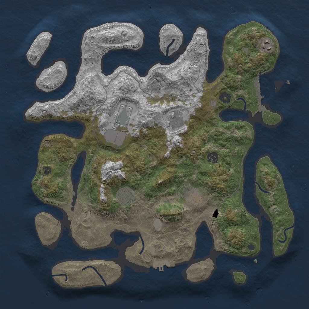 Rust Map: Procedural Map, Size: 4000, Seed: 554488, 14 Monuments