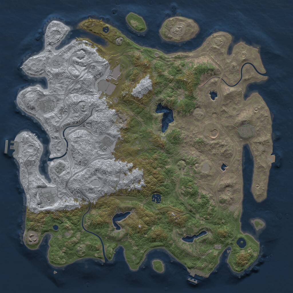 Rust Map: Procedural Map, Size: 4500, Seed: 130090, 15 Monuments