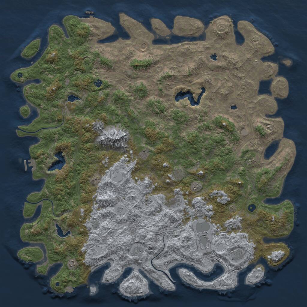 Rust Map: Procedural Map, Size: 6000, Seed: 182, 17 Monuments
