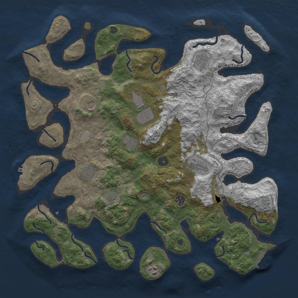 Rust Map: Procedural Map, Size: 4500, Seed: 647516381, 18 Monuments
