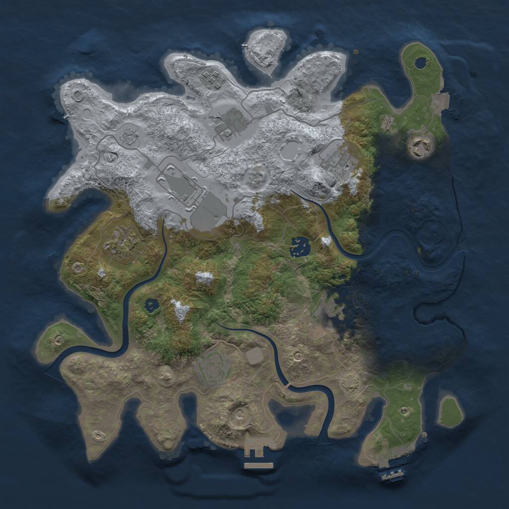 Rust Map: Procedural Map, Size: 3550, Seed: 200872, 15 Monuments