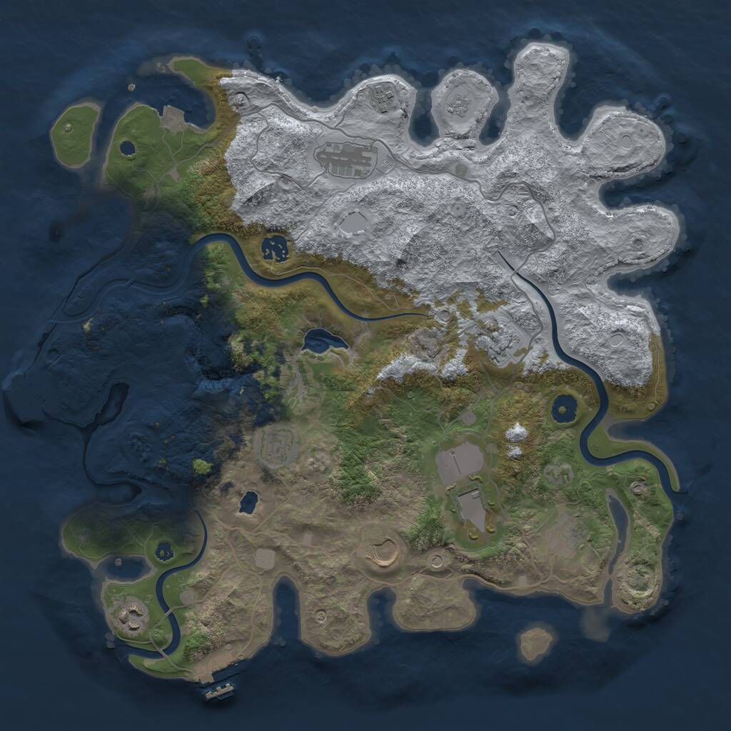 Rust Map: Procedural Map, Size: 4000, Seed: 38812, 15 Monuments