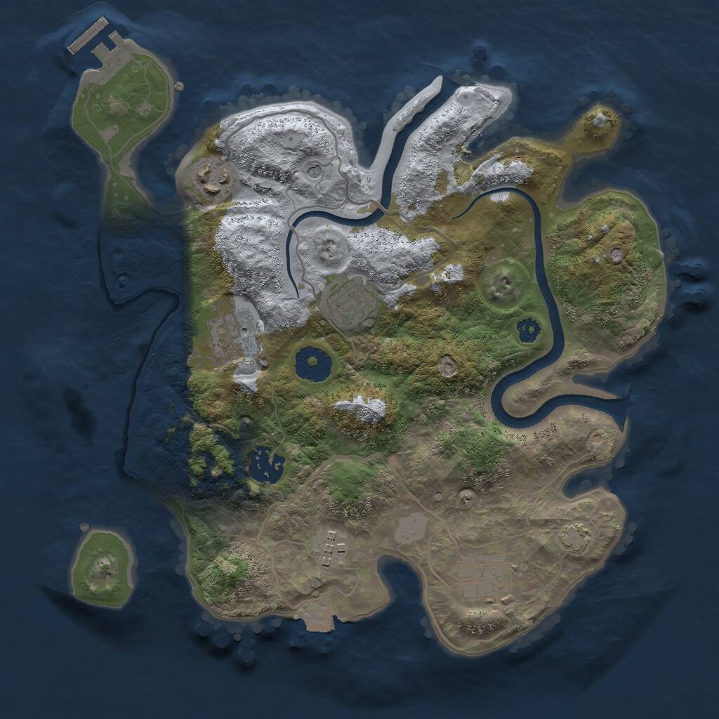 Rust Map: Procedural Map, Size: 3000, Seed: 686233678, 10 Monuments