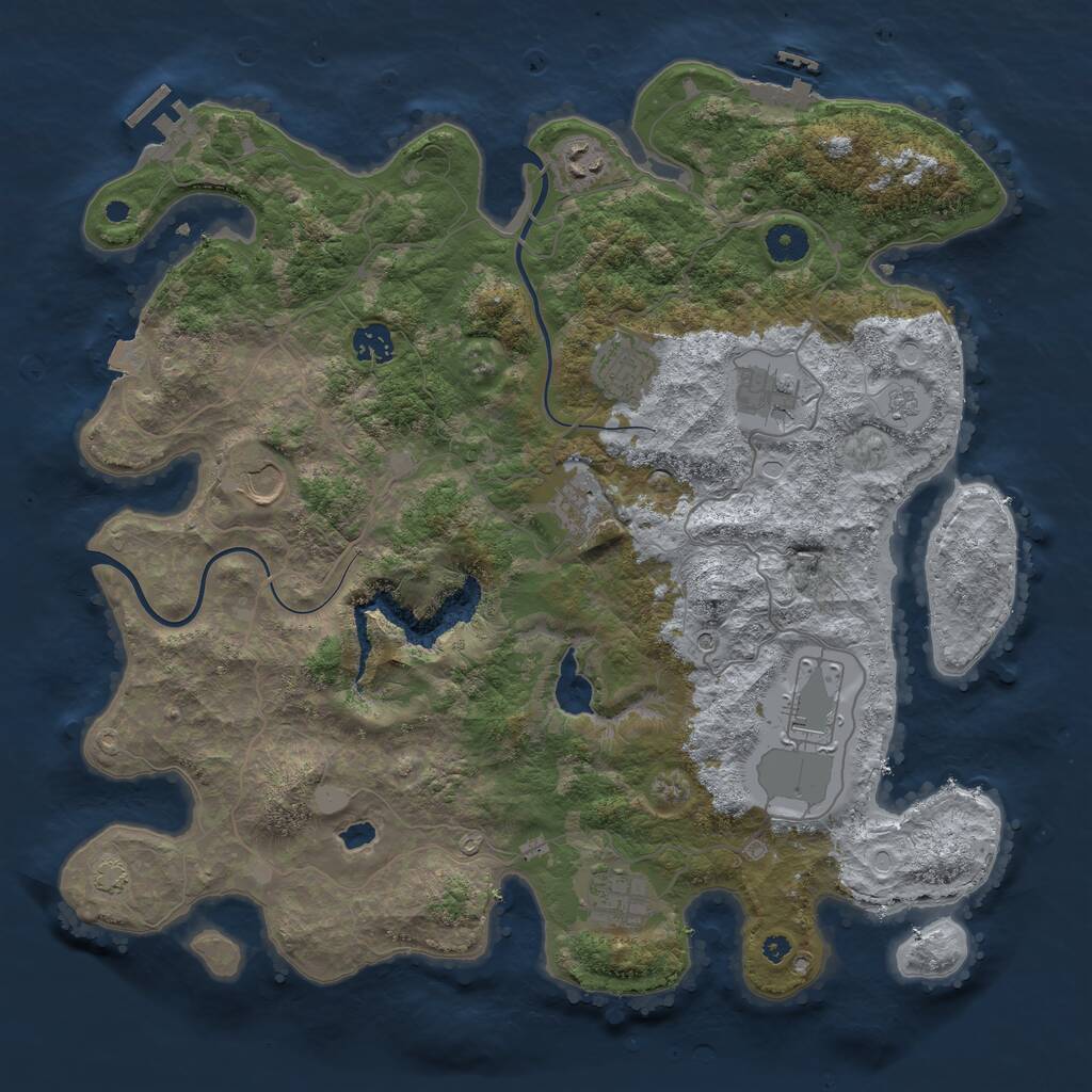 Rust Map: Procedural Map, Size: 4000, Seed: 216734, 14 Monuments
