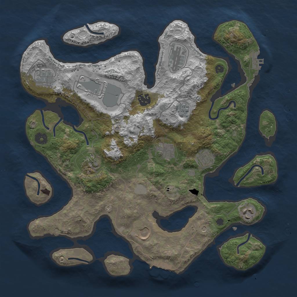 Rust Map: Procedural Map, Size: 3550, Seed: 578714, 18 Monuments