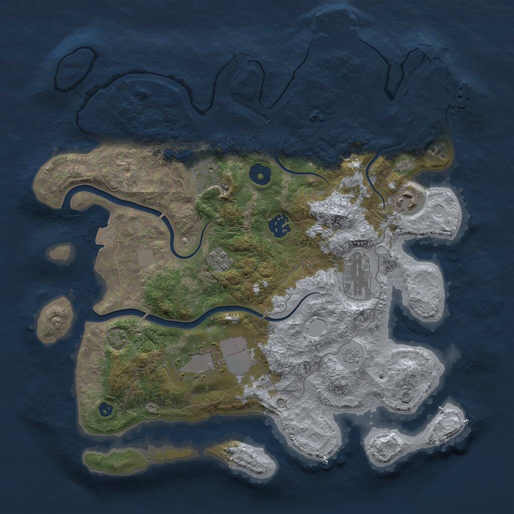 Rust Map: Procedural Map, Size: 3550, Seed: 367658, 12 Monuments