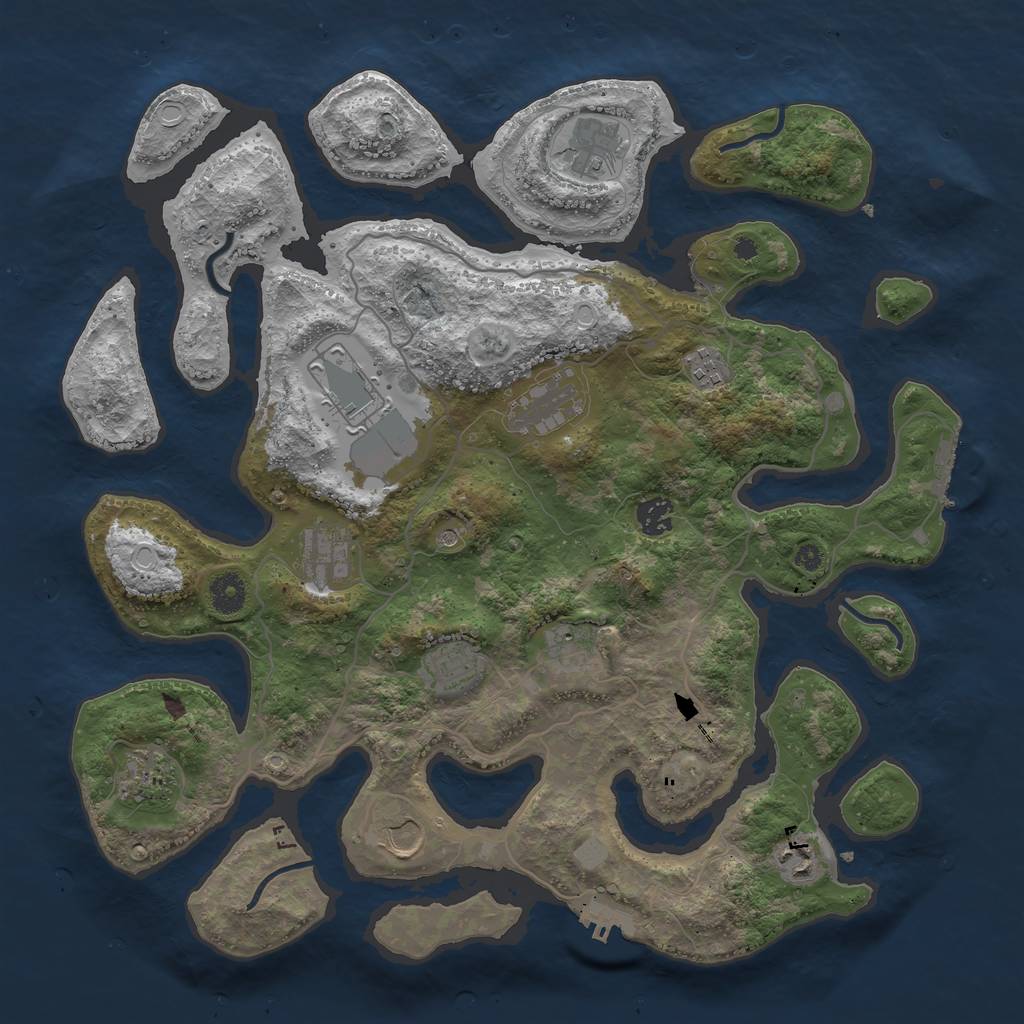 Rust Map: Procedural Map, Size: 4000, Seed: 858607, 19 Monuments