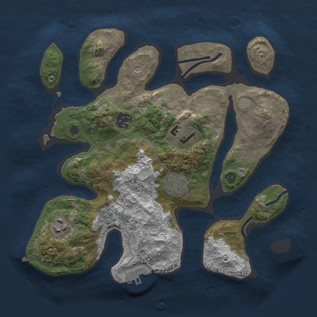 Rust Map: Procedural Map, Size: 3000, Seed: 131006, 12 Monuments