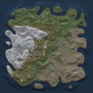 Thumbnail Rust Map: Procedural Map, Size: 4500, Seed: 100816564, 20 Monuments