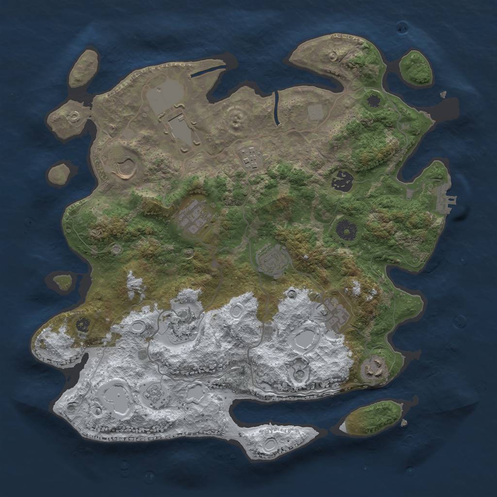 Rust Map: Procedural Map, Size: 3550, Seed: 200889, 17 Monuments