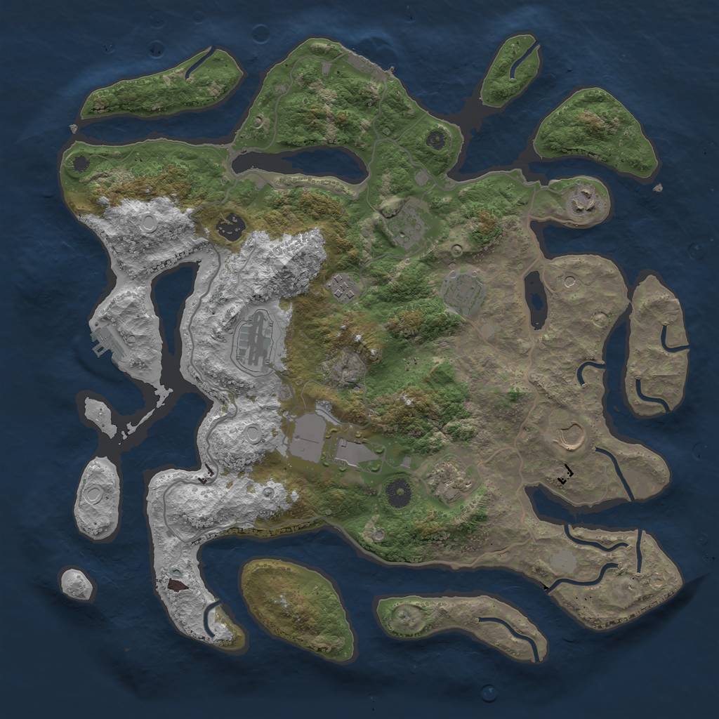 Rust Map: Procedural Map, Size: 4000, Seed: 72855, 17 Monuments