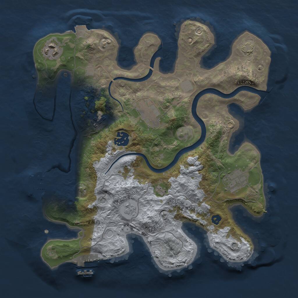 Rust Map: Procedural Map, Size: 3000, Seed: 1675676, 11 Monuments