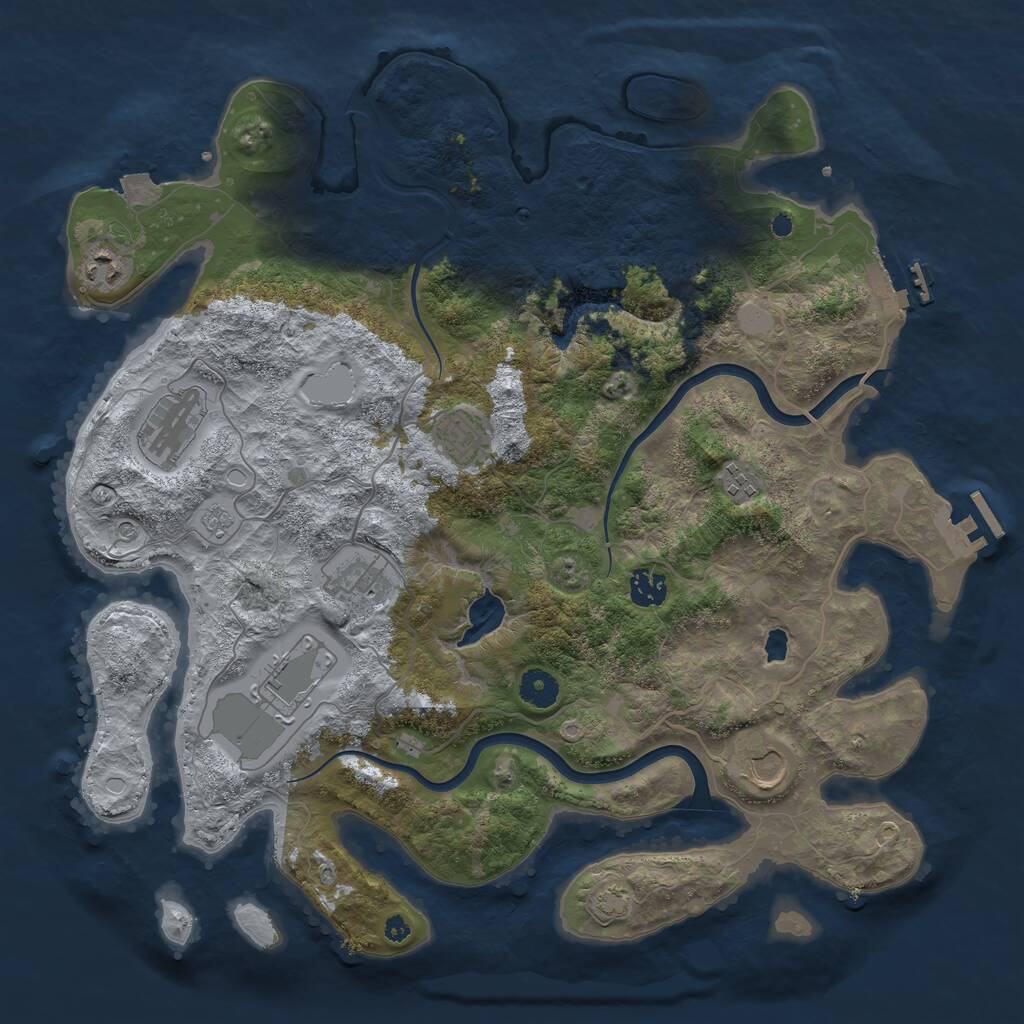 Rust Map: Procedural Map, Size: 4000, Seed: 435559, 14 Monuments
