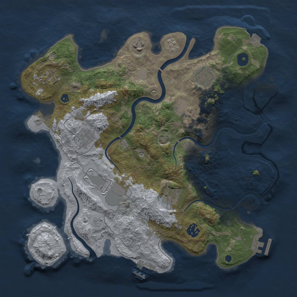 Rust Map: Procedural Map, Size: 3550, Seed: 976191, 15 Monuments