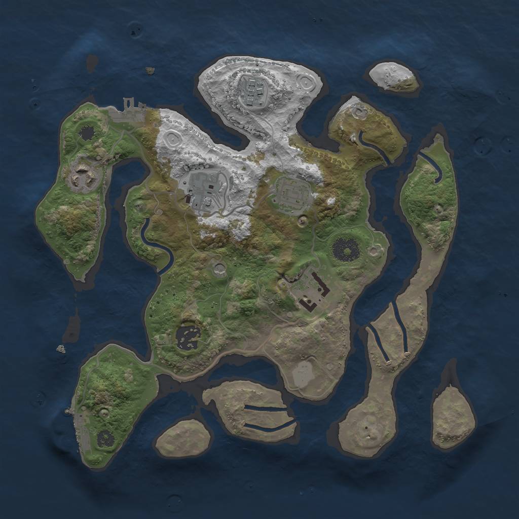Rust Map: Procedural Map, Size: 3000, Seed: 1425896854, 14 Monuments