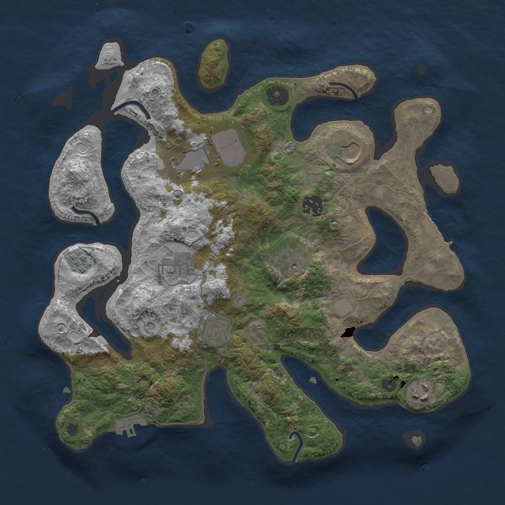 Rust Map: Procedural Map, Size: 3550, Seed: 162904, 16 Monuments