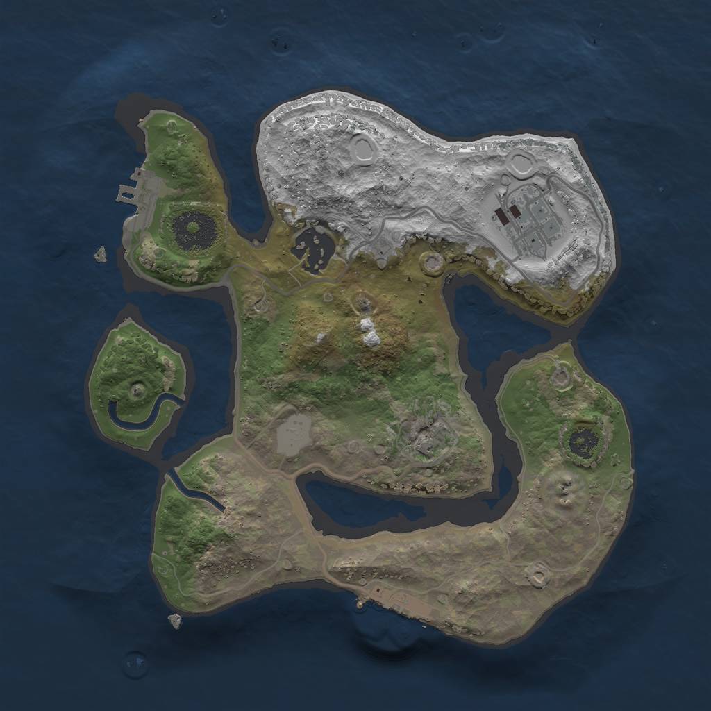 Rust Map: Procedural Map, Size: 2500, Seed: 1609689372, 9 Monuments