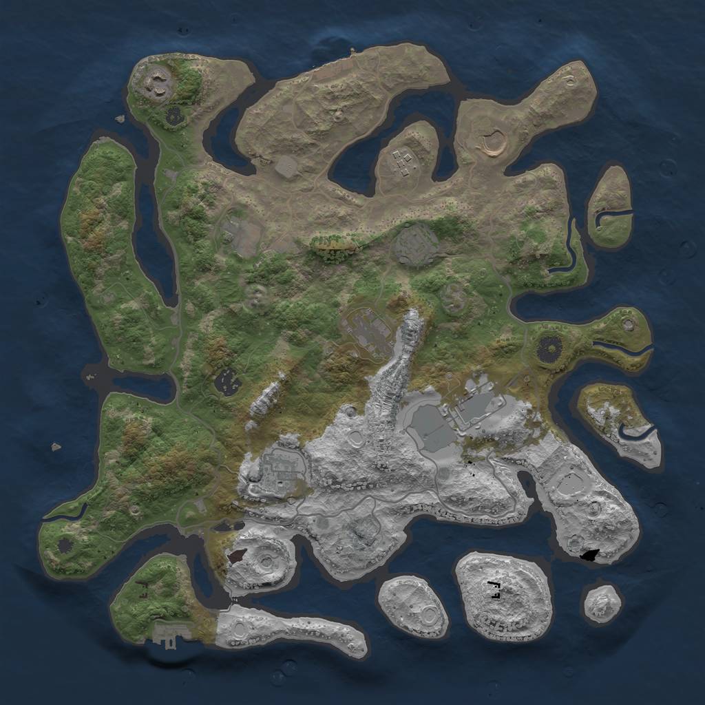 Rust Map: Procedural Map, Size: 4000, Seed: 88882, 17 Monuments