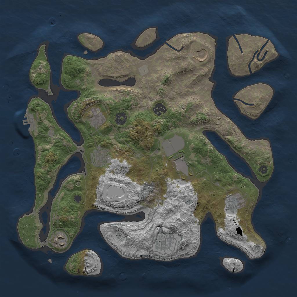 Rust Map: Procedural Map, Size: 3550, Seed: 240089, 15 Monuments