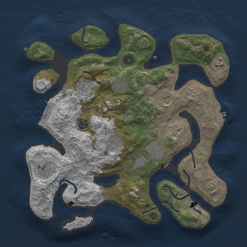 Rust Map: Procedural Map, Size: 3500, Seed: 202635, 17 Monuments