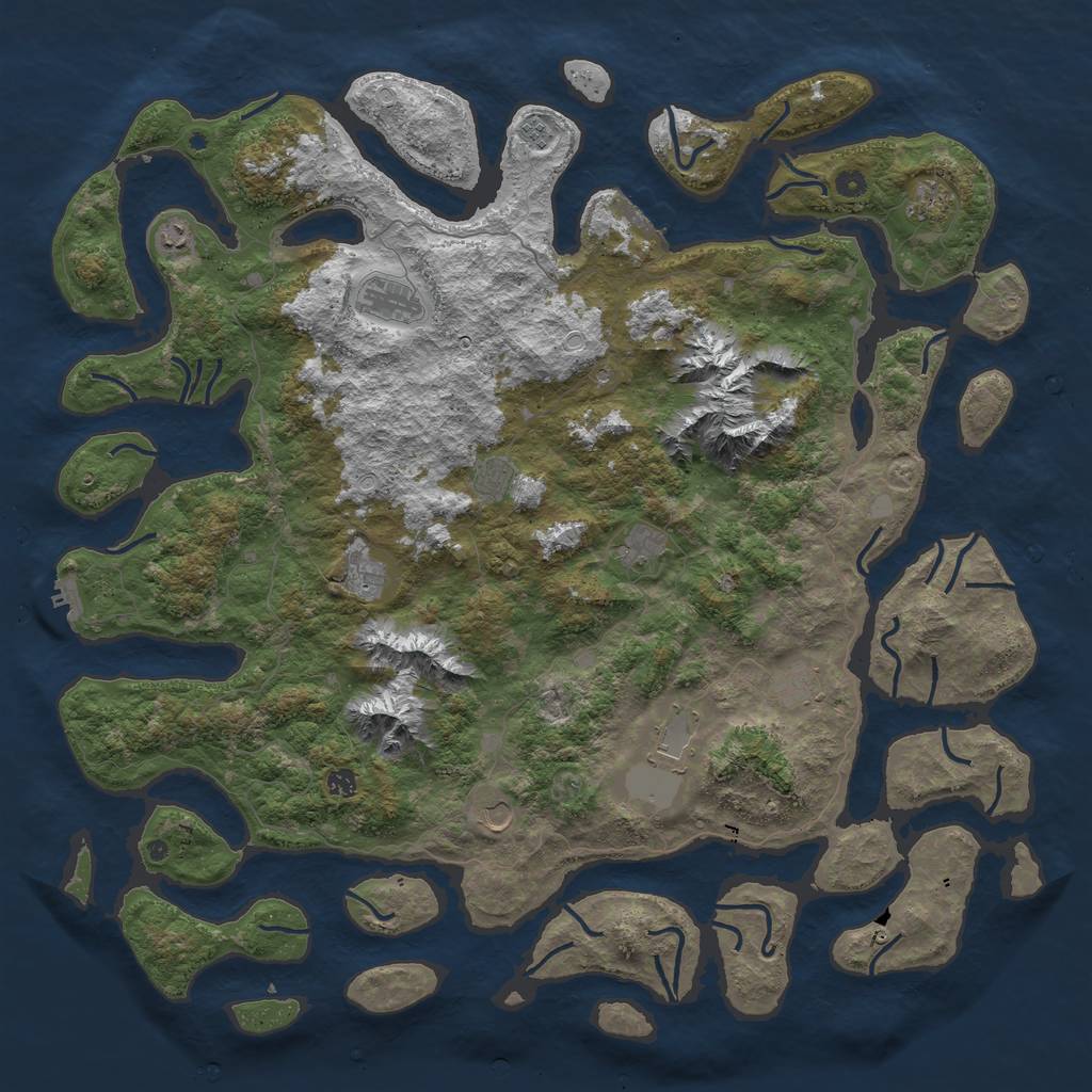 Rust Map: Procedural Map, Size: 5500, Seed: 7128, 19 Monuments