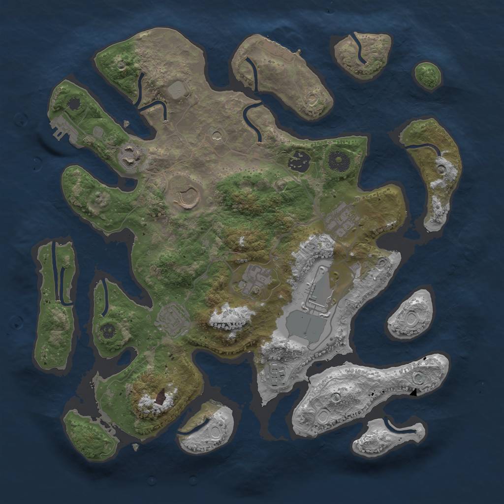 Rust Map: Procedural Map, Size: 3500, Seed: 754722, 16 Monuments
