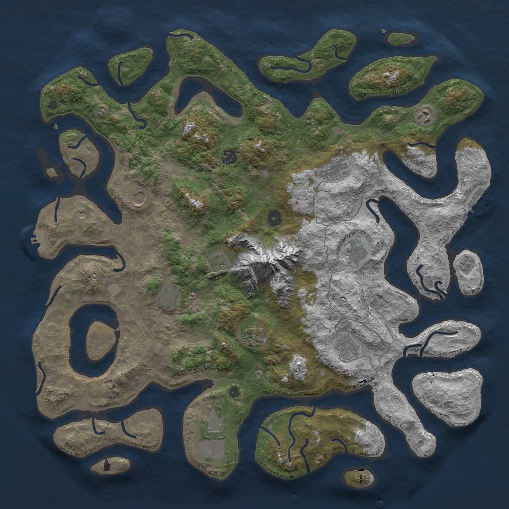 Rust Map: Procedural Map, Size: 5000, Seed: 55580742, 19 Monuments
