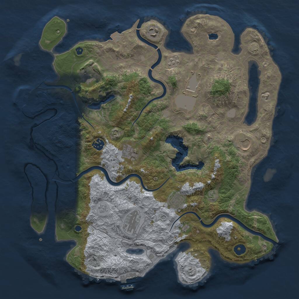Rust Map: Procedural Map, Size: 4000, Seed: 2011592825, 15 Monuments