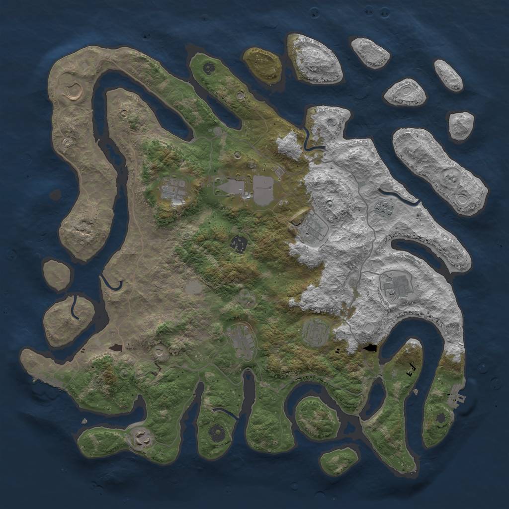 Rust Map: Procedural Map, Size: 4444, Seed: 898438, 18 Monuments
