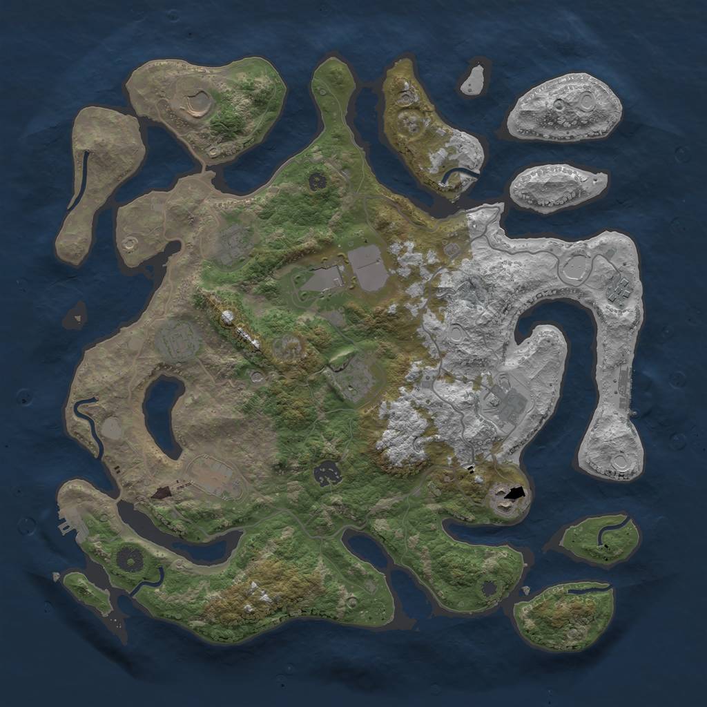 Rust Map: Procedural Map, Size: 4000, Seed: 12123456, 18 Monuments