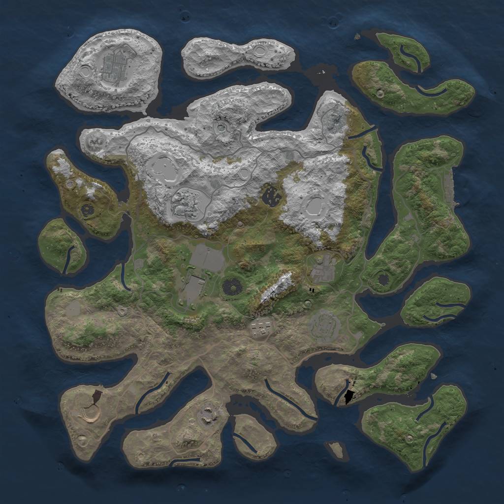 Rust Map: Procedural Map, Size: 4000, Seed: 922536340, 16 Monuments