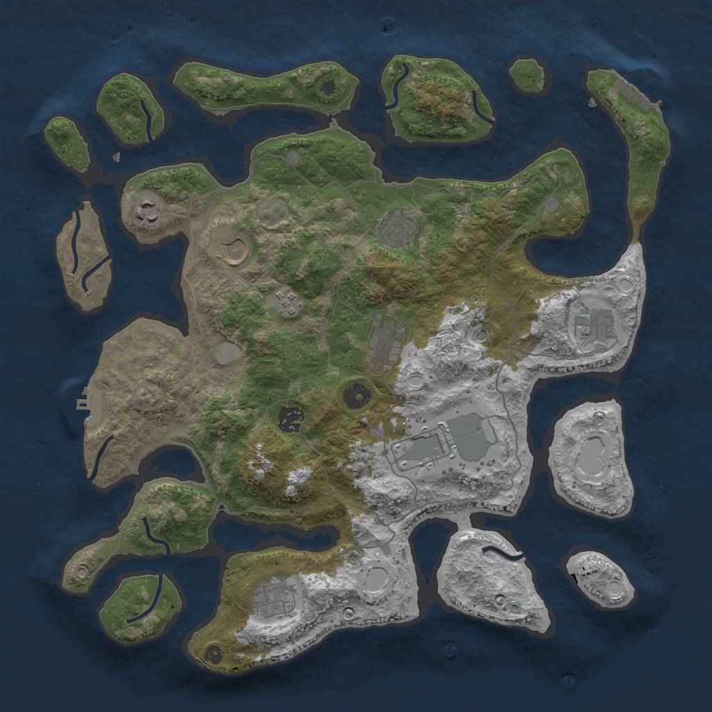 Rust Map: Procedural Map, Size: 4000, Seed: 131241, 17 Monuments